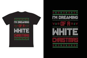 design de camiseta de natal. estou sonhando com um natal branco. design de camiseta vetor