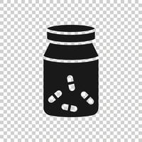 ícone de frasco de comprimidos em estilo simples. drogas ilustração vetorial no fundo branco isolado. conceito de negócio de farmácia. vetor