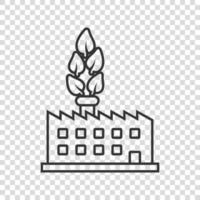 ícone de ecologia de fábrica em estilo simples. ilustração em vetor eco planta em fundo branco isolado. conceito de negócio da indústria da natureza.
