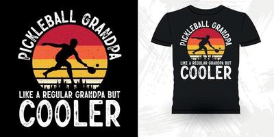 pai amante dia dos pais engraçado jogador de pickleball esportes retrô vintage design de camiseta de pickleball vetor
