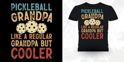 pai amante dia dos pais engraçado jogador de pickleball esportes retrô vintage design de camiseta de pickleball vetor