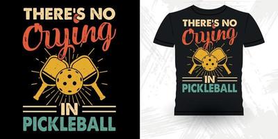 jogador de pickleball engraçado esportes retrô vintage design de camiseta de pickleball vetor