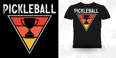 jogador de pickleball engraçado esportes retrô vintage design de camiseta de pickleball vetor