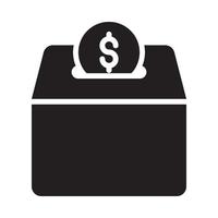 ilustração de estilo vetorial de doação. ícone sólido de negócios e finanças. vetor