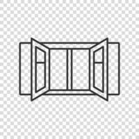ícone de janela em estilo simples. ilustração em vetor casement em fundo isolado. conceito de negócio de sinal interior de casa.