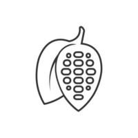 ícone de feijão de cacau em estilo simples. ilustração em vetor creme de chocolate em fundo branco isolado. conceito de negócio de planta de porca.