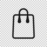 ícone de sacola de compras em estilo simples. bolsa sinal ilustração vetorial no fundo branco isolado. conceito de negócio de pacote. vetor