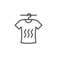 ícone de lavagem de camiseta em estilo simples. roupas secas ilustração vetorial no fundo branco isolado. conceito de negócio de lavanderia de camisa. vetor