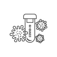 ícone de teste de coronavírus em estilo plano. ilustração em vetor covid-19 em fundo isolado. conceito de negócio de sinal de diagnóstico médico.