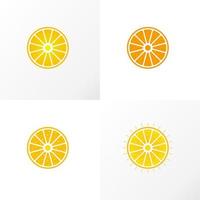 frutas cítricas ou laranja imagem ícone gráfico logotipo design abstrato conceito vetor estoque. pode ser usado como um símbolo associado com fresco