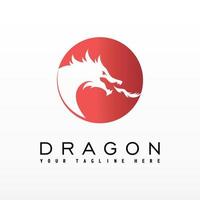 cabeça de dragão que cospe fogo da boca imagem ícone gráfico logotipo design conceito abstrato vetor estoque. pode ser usado como um símbolo associado a um animal ou lenda.
