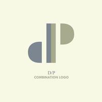 dp letras iniciais planas conceito de vetor de design de logotipo isolado