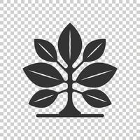 ícone de folha em estilo simples. ilustração em vetor planta em fundo branco isolado. conceito de negócio de sinal de flor.