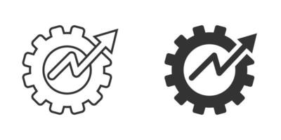 ícone de produtividade em estilo simples. ilustração em vetor estratégia de processo em fundo isolado. conceito de negócio de sinal de análise de seo.