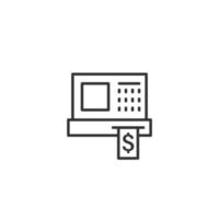 ícone de caixa registradora em estilo simples. verifique a ilustração vetorial de máquina em fundo branco isolado. conceito de negócio de pagamento. vetor