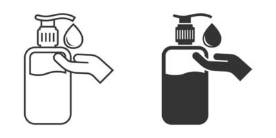 ícone de desinfetante para as mãos em estilo simples. ilustração em vetor garrafa antisséptica em fundo isolado. desinfetar o conceito de negócio de sinal de gel.