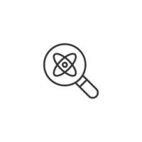 ícone de lupa de ciência em estilo simples. ilustração em vetor pesquisa de vírus em fundo branco isolado. conceito de negócio de dna de química.