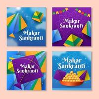 modelo de postagem de mídia social makar sankranti vetor