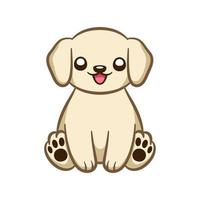 lindo cachorrinho feliz sentado clipart de ilustração dos desenhos animados vetor