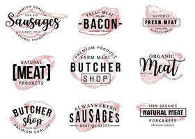 produtos de carne, letras de açougue vetor