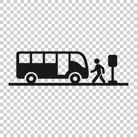 ícone da estação de ônibus em estilo simples. ilustração vetorial de parada automática em fundo branco isolado. conceito de negócio de veículo autobus. vetor