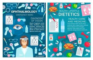 oftalmologia e dietética medicina, médico vetor