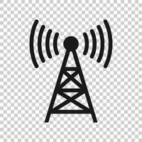 ícone de torre de antena em estilo simples. radiodifusão ilustração vetorial no fundo branco isolado. conceito de negócio wi-fi. vetor