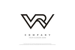 letra inicial logotipo rw ou modelo de vetor de design de logotipo wr