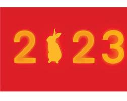 2023 número texto fonte dourado amarelo laranja cor símbolo decoração ornamento feliz ano novo chinês asiático hong kong taiwan cultura coelho coelho zodíaco celebração festival tradicional festa evento vetor