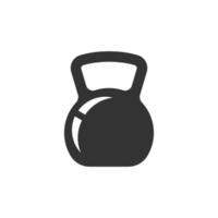 ícone de kettlebell em estilo simples. ilustração em vetor equipamento de esporte barra em fundo branco isolado. conceito de negócio de haltere.