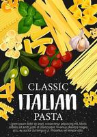 macarrão espaguete e macarrão italiano com especiarias vetor