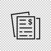 ícone de demonstração financeira em estilo simples. ilustração em vetor documento em fundo branco isolado. conceito de negócio de relatório.