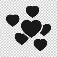 ícone de coração em estilo simples. amo a ilustração vetorial no fundo branco isolado. conceito de negócio romântico. vetor