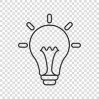 ícone de lâmpada em estilo simples. ilustração em vetor lâmpada no fundo branco isolado. conceito de negócio de sinal de lâmpada de energia.