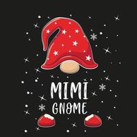 gnomo mimi, design vetorial de gnomos de natal vetor