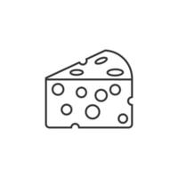 ícone de fatia de queijo em estilo simples. ilustração vetorial de comida de leite em fundo isolado. conceito de negócio de sinal de café da manhã. vetor