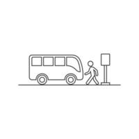 ícone da estação de ônibus em estilo simples. ilustração vetorial de parada automática em fundo branco isolado. conceito de negócio de veículo autobus. vetor