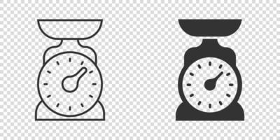 ícone de escala de peso de banheiro em estilo simples. ilustração em vetor medição em massa no fundo isolado. conceito de negócio de sinal de excesso de peso.
