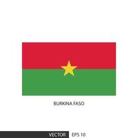 bandeira quadrada de burkina faso em fundo branco e especifique é vetor eps10.