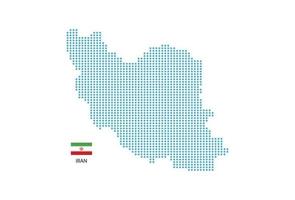mapa do Irã projeto círculo azul, fundo branco com bandeira do Irã. vetor