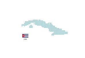 cuba map design círculo azul, fundo branco com bandeira de cuba. vetor