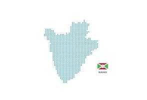 Burundi mapa projeto círculo azul, fundo branco com bandeira do Burundi. vetor