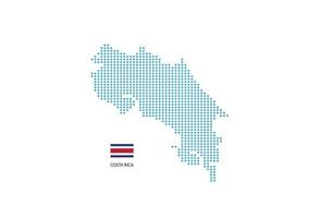 mapa da costa rica projeto círculo azul, fundo branco com bandeira da costa rica. vetor