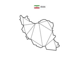 estilo de mapa de triângulos de mosaico do Irã isolado em um fundo branco. design abstrato para vetor. vetor