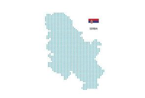 sérvia map design círculo azul, fundo branco com bandeira da sérvia. vetor