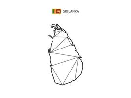 estilo de mapa de triângulos de mosaico do Sri Lanka isolado em um fundo branco. design abstrato para vetor. vetor
