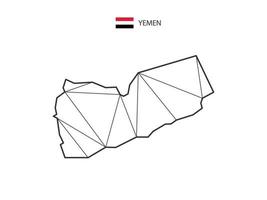 estilo de mapa de triângulos de mosaico do Iêmen isolado em um fundo branco. design abstrato para vetor. vetor