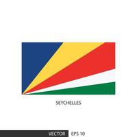 bandeira quadrada de seychelles em fundo branco e especificar é vetor eps10.