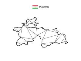 estilo de mapa de triângulos de mosaico do Tajiquistão isolado em um fundo branco. design abstrato para vetor. vetor