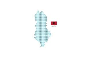 albânia mapa design círculo azul, fundo branco com bandeira da albânia. vetor